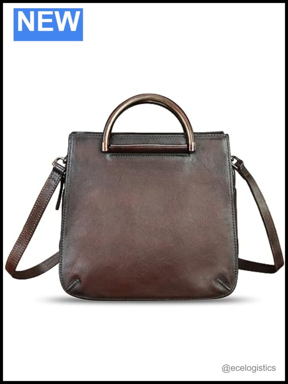 Genuine Leather Hand Painted Satchel Handbag Women Vintage Crossbody Top Handle